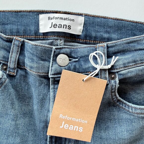 NWT Reformation Harper Mid-Rise Skinny Jeans in Destin Medium Wash Size 23 - Picture 8 of 14